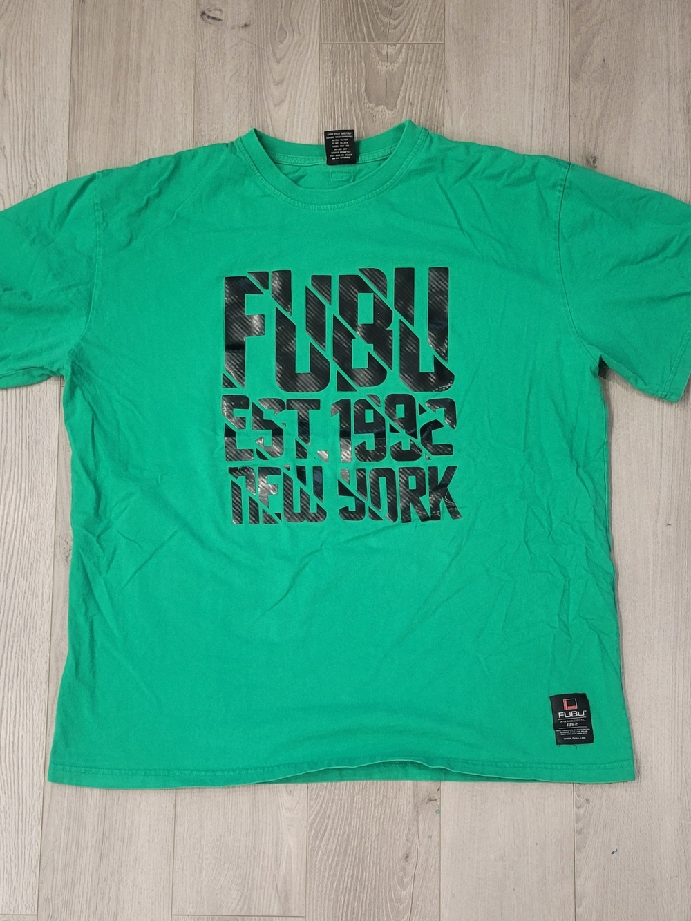 FUBU 90s/Y2K Worldwide Graphic Tee Men’s Bright Green